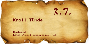 Knoll Tünde névjegykártya