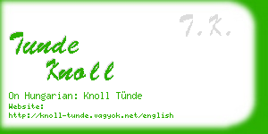tunde knoll business card